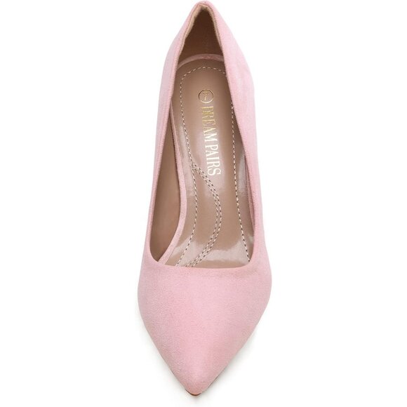 Dream Pair Women Pink Faux Leather Kucci Pointed Toe High Heel Pumps Shoes - Picture 4 of 8